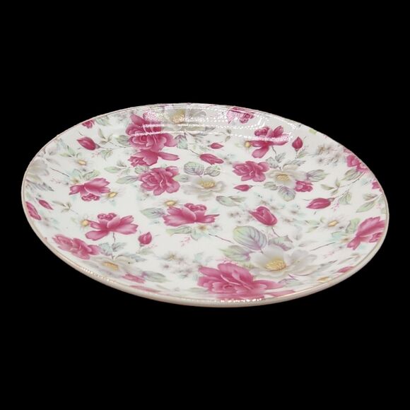 Grace's Teaware Victorian Charm Cup and Saucer Set Pink Floral Blooming Roses - Picture 9 of 11